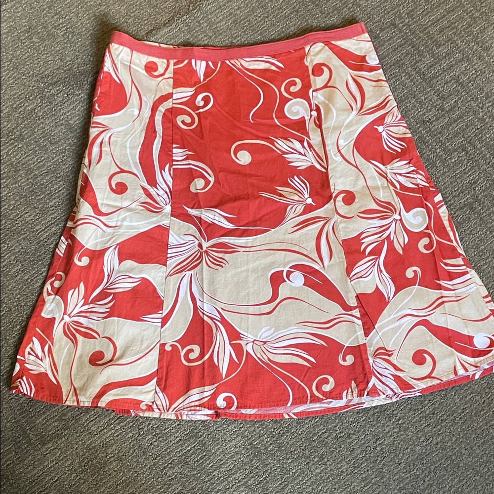 Studio Y Red and Cream A-Line Skirt